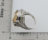 18K White Gold Citrine Ring, Circa 1925, 12 mm round stone, size 3.75