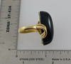 Unique 14K Yellow Gold Black Onyx Cabochon Ring, 1960's, Size 6