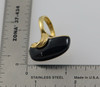 Unique 14K Yellow Gold Black Onyx Cabochon Ring, 1960's, Size 6