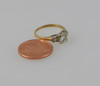 1940's 14K Yellow Gold 3 stone diamond ring with stepped design, Size 4.75