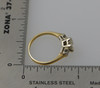 1940's 14K Yellow Gold 3 stone diamond ring with stepped design, Size 4.75