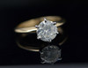 14K Yellow Gold Solitaire Diamond Ring app 1.7 ct tw old hand cut stone, Size 6