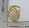 14K Yellow Gold Pear Shaped Shell Cameo Ring Circa 1950, Size 7