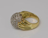 18K Yellow Gold Diamond Dome Ring Circa 1970, size 4.75