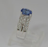 18K White Gold Tanzanite and Diamond Ring, Size 7