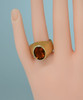 18K Yellow Gold Oval Shape Citrine Ring Circa 1960, Size 9.5