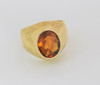 18K Yellow Gold Oval Shape Citrine Ring Circa 1960, Size 9.5