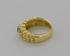 18K Yellow Gold Emerald Cabochon and Diamond Ring, Size 5