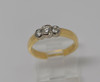 18K Yellow Gold 3 Stone Diamond Ring Circa 1980, size 6