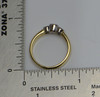 18K Yellow Gold 3 Stone Diamond Ring Circa 1980, size 6