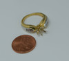 18K Yellow Gold with Platinum Head Semi Mount Ring (Setting Only) Size 6