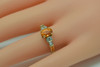 18K Yellow Gold Orange Topaz and Diamond Ring Circa 1980, Size 7