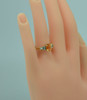 18K Yellow Gold Orange Topaz and Diamond Ring Circa 1980, Size 7