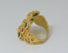 18K Yellow Gold Neo-Roman Emerald, Ruby & Sapphire Ring, Size 9