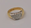 18K Yellow & White Gold Diamond Pave Ring Circa 1970, size 7