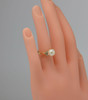 18K Yellow Gold Mikimoto Pearl and Diamond Ring , Size 4