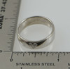 18K White Gold Band with Heart Shaped Diamond Inset Circa 1990, size 8