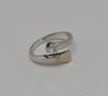 14K White Gold Modernist Diamond Bypass Ring, Size 3 (Adjustable)