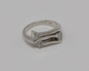 14K White Gold Modernist Diamond Ring, Size 5.5