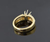 14K Yellow Gold Semi Mount w/4 Round Stones Each Side (Setting Only) Size 6.25