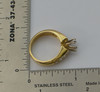 14K Yellow Gold Semi Mount w/4 Round Stones Each Side (Setting Only) Size 6.25