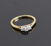 14K Yellow Gold Three Stone Diamond Ring Circa 1980, Size 7.25