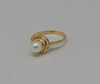 14K Yellow Gold Pearl Ring with Gold Surround, Size 6.5