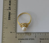 14K Yellow Gold Pearl Ring with Gold Surround, Size 6.5