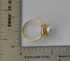 14K Yellow Gold Pearl Ring with Gold Surround, Size 6.5