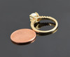 14K Yellow Gold Pearl Ring with Decorated Top Shank Circa 1980, Size 6