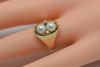 14K Yellow Gold Pearl and Diamond Ring, Size 6.5