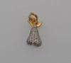 14K Yellow Gold Diamond Pave Pear Pendant