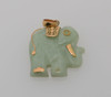 14K Yellow Gold Jade Elephant Pendant with Gold Accents