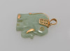 14K Yellow Gold Jade Elephant Pendant with Gold Accents