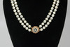 Vintage Double Strand of Pearls 40" Long Total w/14k Gold Sapphire & Pearl Clasp