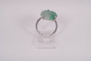 Vintage 18K White Gold Carved Jade Ring, size 7