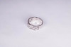 Vintage Platinum Band with Pireced Metal and 8 Diamond Chips, Size 7.75