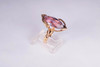 14K Yellow Gold Marquise Cut Vintage Amethyst Ring app. 5.ct, size 7.5