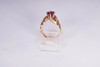 14K Yellow Gold Modern Design Pink Tourmaline Ring, size 5