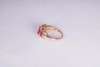 10K Yellow Gold Ruby and Diamond Chip Ring, size 7