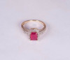 14K Yellow Gold Ruby and Diamond Chip Ring app. 2ct. tw. , size 7