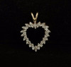 10k Yellow Gold Heart Shaped Diamond Chip Pendant