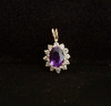 14k Yellow Gold 1 ct. Amethyst and Diamond Pendant