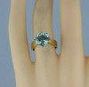 Vintage 18K Yellow Gold Blue Stone Solitaire Ring Size 5.5 - 7 Circa 1960's