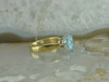 Vintage 18K Yellow Gold Blue Stone Solitaire Ring Size 5.5 - 7 Circa 1960's