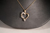 14K Yellow Gold Heart Pendant with app. 1 ct. tw. G, SI 2 Diamonds & 18" Chain