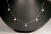 14K White Gold Necklace With Turquoise Colored Enamel Circles
