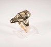 14K Yellow Gold Men's Demonic Ring with diamond Eyes, Size 12.25