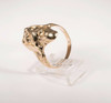 14K Yellow Gold Men's Demonic Ring with diamond Eyes, Size 12.25