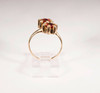 Vintage turn of century rose gold synthetic ruby and seed pearl Ring, Size 7.75